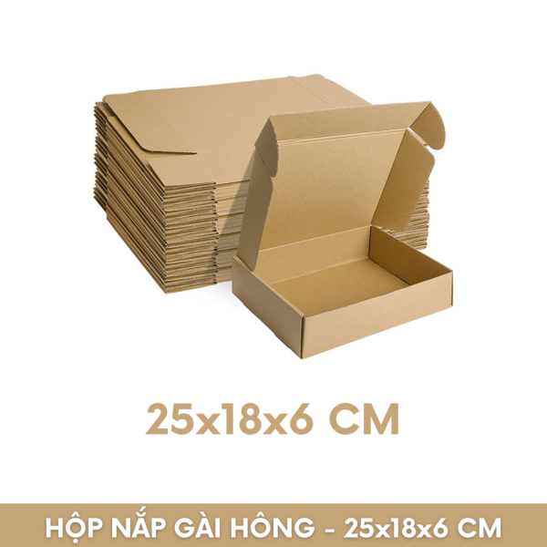 Hộp Carton Nắp Cài Hông - 25x18x6 cm