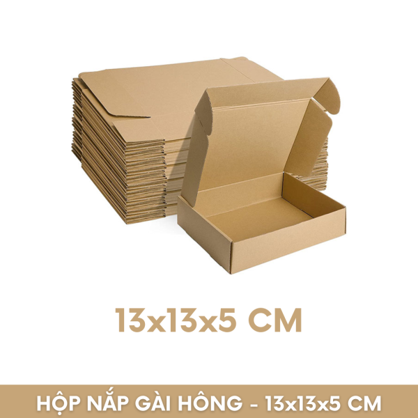 Hộp Carton Nắp Cài Hông - 13x13x5 cm