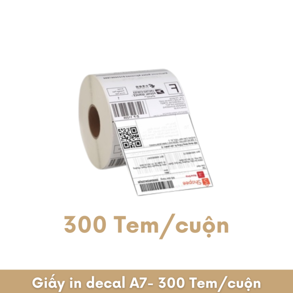 Giấy in decal A7 - 75x100 - 350 tem/cuộn