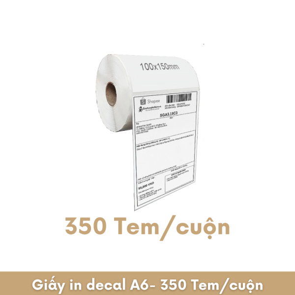 Giấy in decal A6 - 100x150 - 350 tem/cuộn