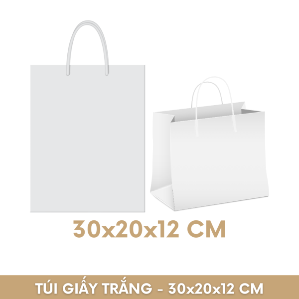 Túi Giấy Kraft Trắng - 30x20x12 CM