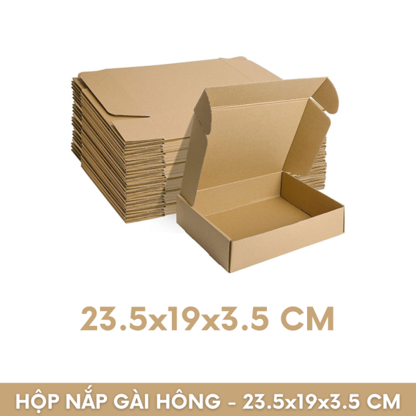 Hộp Carton Nắp Cài Hông - 23.5x19x3.5 cm