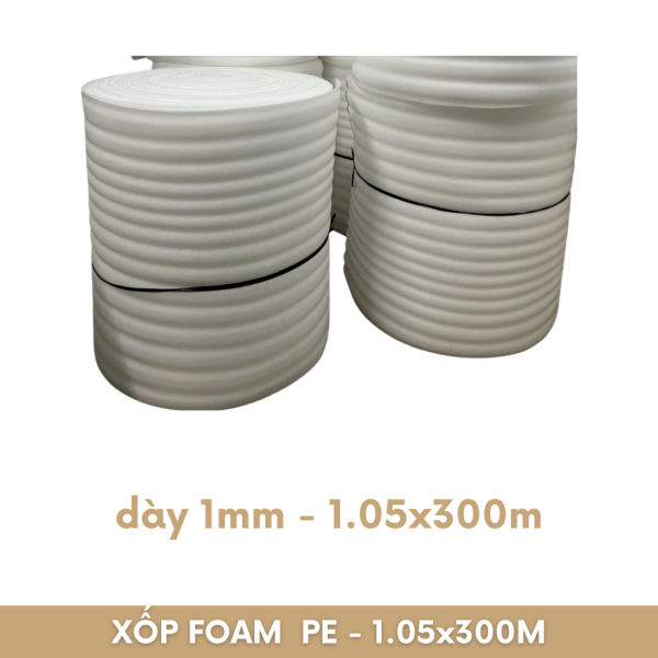 Xốp foam PE - dày 1 mm, 1.05x300m